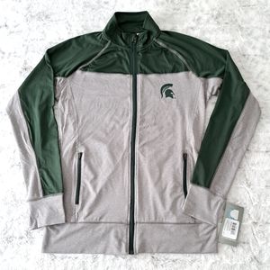 NWT Michigan State Knights Apparel green gray woman zip up jacket. Size M  8/10.